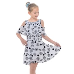 St Patricks Day Pattern Kids  Shoulder Cutout Chiffon Dress by Valentinaart