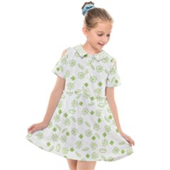 St Patricks Day Pattern Kids  Short Sleeve Shirt Dress by Valentinaart