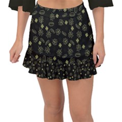 St Patricks Day Pattern Fishtail Mini Chiffon Skirt by Valentinaart