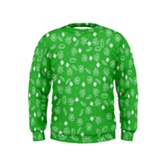 St Patricks Day Pattern Kids  Sweatshirt by Valentinaart