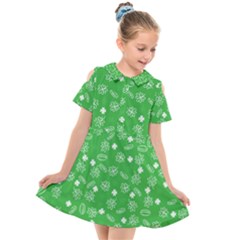 St Patricks Day Pattern Kids  Short Sleeve Shirt Dress by Valentinaart