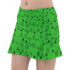 St Patricks Day Pattern Tennis Skirt by Valentinaart