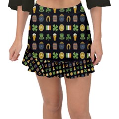 St Patricks Day Pattern Fishtail Mini Chiffon Skirt by Valentinaart