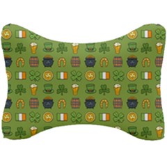 St Patricks Day Pattern Seat Head Rest Cushion by Valentinaart