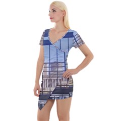 Ohio Statehouse Short Sleeve Asymmetric Mini Dress by Riverwoman