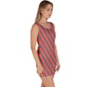 Living Coral Diagonal Stripes Bodycon Dress View3