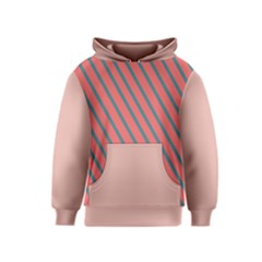 Living Coral Diagonal Stripes Kids  Pullover Hoodie by LoolyElzayat