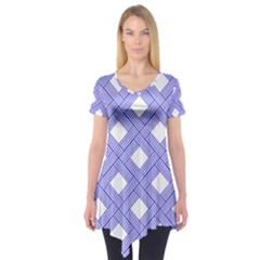 Textile Cross Seamless Pattern Short Sleeve Tunic  by Pakrebo