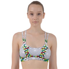 Round Star Colors Illusion Mandala Line Them Up Sports Bra by Mariart