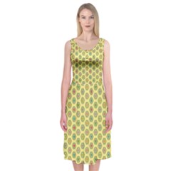 A Hexagonal Pattern Unidirectional Midi Sleeveless Dress by Pakrebo