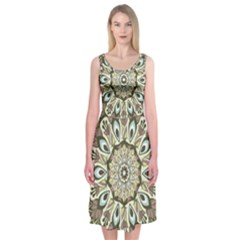 Seamless Pattern Abstract Mandala Midi Sleeveless Dress by Pakrebo