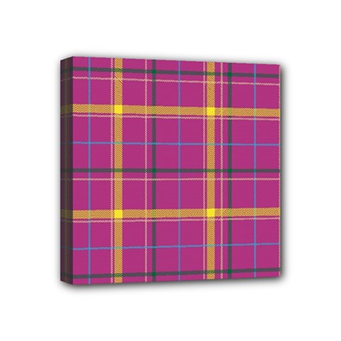 Plaid Tartan Background Wallpaper Mini Canvas 4  X 4  (stretched) by Pakrebo