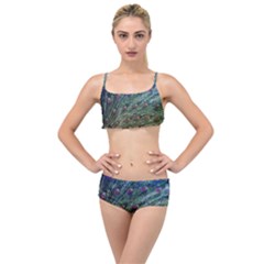 Peacock Feathers Colorful Feather Layered Top Bikini Set by Pakrebo