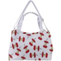 Red Apple Core Funny Retro Pattern Half on white background Double Compartment Shoulder Bag View2