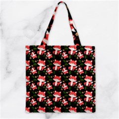 Fox And Trees Pattern Zipper Grocery Tote Bag by snowwhitegirl