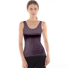 Organic Olive Leaves Pattern Hand Drawn Purple Red Wine Tank Top by genx