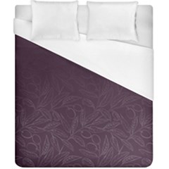 Organic Olive Leaves Pattern Hand Drawn Purple Red Wine Duvet Cover (california King Size) by genx