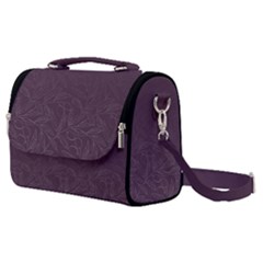 Organic Olive Leaves Pattern Hand Drawn Purple Red Wine Satchel Shoulder Bag by genx