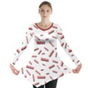 Funny Bacon Slices Pattern infidel red meat Long Sleeve Tunic  View1