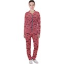 Funny Bacon Slices Pattern infidel vintage red meat background  Casual Jacket and Pants Set View1