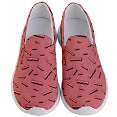 Funny Bacon Slices Pattern Infidel Vintage Red Meat Background  Men s Lightweight Slip Ons by genx