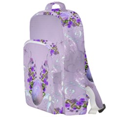 Happy Easter, Easter Egg With Flowers In Soft Violet Colors Double Compartment Backpack by FantasyWorld7