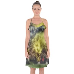 Columbus Crew Crowd, Mapfe Stadium Ruffle Detail Chiffon Dress by Riverwoman