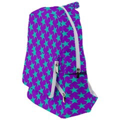 Turquoise Stars Pattern On Purple Travelers  Backpack by BrightVibesDesign