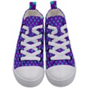 Turquoise Stars Pattern On Purple Kids  Mid-Top Canvas Sneakers View1