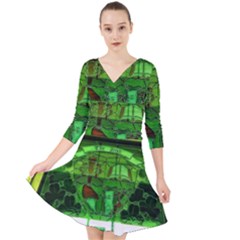 Dublin Scioto Irish Window Quarter Sleeve Front Wrap Dress by Riverwoman