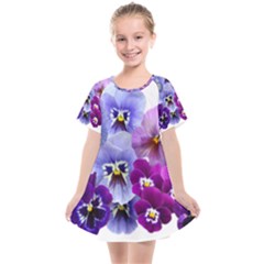 Pansy Isolated Violet Nature Kids  Smock Dress by Pakrebo