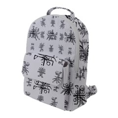 Black And White Ethnic Design Print Flap Pocket Backpack (large) by dflcprintsclothing