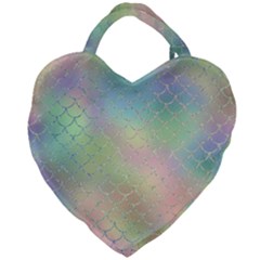 Pastel Mermaid Sparkles Giant Heart Shaped Tote by retrotoomoderndesigns