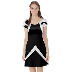 Black And White Geometric Design Short Sleeve Skater Dress by yoursparklingshop