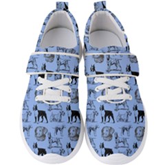 Dog Pattern Blue Men s Velcro Strap Shoes by snowwhitegirl