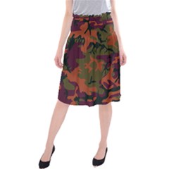 Camouflage Orange Midi Beach Skirt by snowwhitegirl