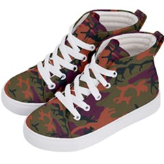 Camouflage Orange Kids  Hi-top Skate Sneakers by snowwhitegirl