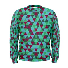 Retro Teal Green Geometric Pattern Men s Sweatshirt by snowwhitegirl