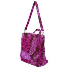 Tropical Pink Leaves Crossbody Backpack by snowwhitegirl