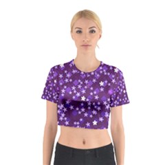 Textile Cross Pattern Square Cotton Crop Top by Pakrebo