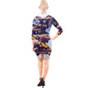 Pretty Colors Cars Quarter Sleeve Hood Bodycon Dress View2