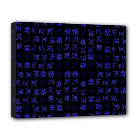 Neon Oriental Characters Print Pattern Deluxe Canvas 20  X 16  (stretched) by dflcprintsclothing