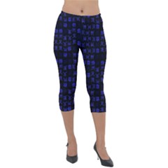 Neon Oriental Characters Print Pattern Lightweight Velour Capri Leggings  by dflcprintsclothing