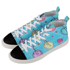 Flower Orbs  Men s Mid-top Canvas Sneakers by okhismakingart