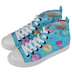 Flower Orbs  Women s Mid-top Canvas Sneakers by okhismakingart