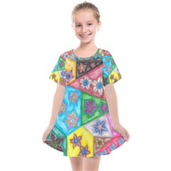 Stained Glass Flowers  Kids  Smock Dress by okhismakingart