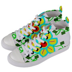 Digital Flower Women s Mid-top Canvas Sneakers by okhismakingart