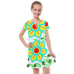 Digital Flower Kids  Cross Web Dress by okhismakingart