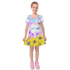 Artificial Substitution Kids  Short Sleeve Velvet Dress by okhismakingart