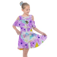 Artificial Substitution Kids  Shoulder Cutout Chiffon Dress by okhismakingart